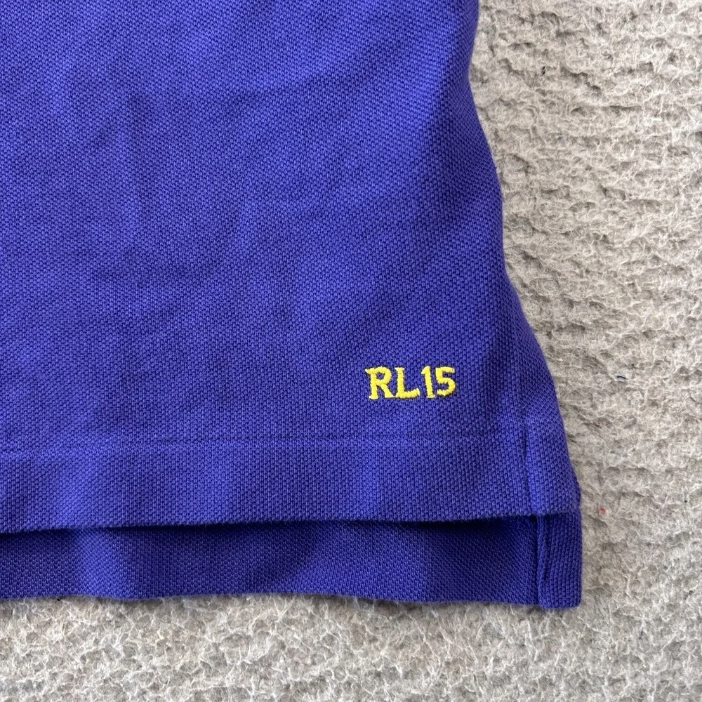 Polo Ralph Lauren Polo Shirt Mens 2XL Purple Yellow Pony Long Sleeve Cotton